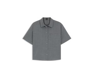 BOSS Blusa corta en lana virgen jaspeada - StyleBulera, 50541991 Gris 34