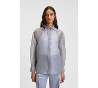 BOSS Blusa de manga larga en organza de seda - StyleBerryba, 50546109 Gris claro 42