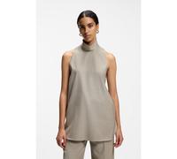 BOSS Blusa de sastrería sin mangas en lana virgen elástica - StyleBienta, 50572057 Beige claro 42