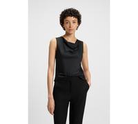 BOSS Blusa de seda elástica sin mangas con escote en cascada - StyleBelidina, 50537652 Negro 42