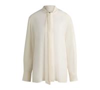 BOSS Blusa de seda regular fit con cuello de lazo - StyleBryon_Thursday, 50521537 Blanco 42
