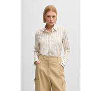 BOSS Blusa regular fit de algodón elástico a rayas - StyleBrielle_1_Monday, 50531519 Blanco estampado 32