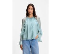 BOSS Blusa regular fit en tejido Creponne ligero - StyleC_Bradia, 50573224 Celeste 40