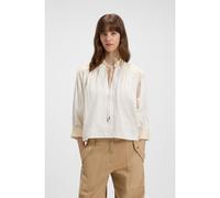 BOSS Blusa regular fit en voile de algodón dobby - StyleC_Brodes, 50546176 Natural 42