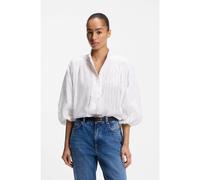 BOSS Blusa relaxed fit de algodón con manga globo - StyleC_Biley, 50564551 Blanco 32