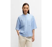 BOSS Blusa relaxed fit en sarga suave con cuello alto - StyleBalisia, 50530571 Celeste 40