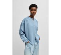 BOSS Blusa relaxed fit en tejido de aspecto vaquero - StyleC_Bizzan, 50538356 Celeste 32