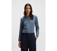 BOSS Blusa sin cuello regular fit en seda con elástico - StyleBanorah, 50538481 Azul 38
