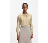 BOSS Blusa sin cuello regular fit en seda con elástico - StyleBanorah, 50538481 Beige claro 32