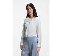 BOSS Blusa sin cuello regular fit en seda con elástico - StyleBanorah, 50538481 Celeste 38