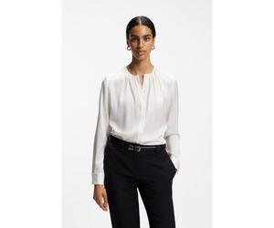 BOSS Blusa sin cuello regular fit en seda con elástico - StyleBanorah, 50538481 Natural 32