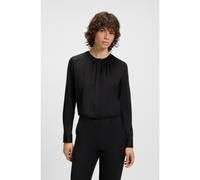 BOSS Blusa sin cuello regular fit en seda con elástico - StyleBanorah, 50538481 Negro 44