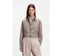 BOSS Blusa slim fit de franela de lana y lino - StyleBannel, 50568064 Marrón claro 44