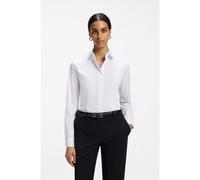 BOSS Blusa slim fit de mezcla de algodón con cremallera lateral - StyleBashinah, 50571060 Blanco 32