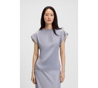 BOSS Blusa slim fit de satén con escote drapeado - StyleBavati, 50541815 Gris claro 40