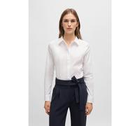 BOSS Blusa slim fit en popelín de algodón - StyleBeamara, 50490772 Blanco 40