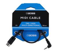 BOSS BMIDI-1-35 - 30 cm - Cable compacto de TRS de 3,5 mm a MIDI de 5 pines multidireccional - Conectividad prémium para pedales BOSS