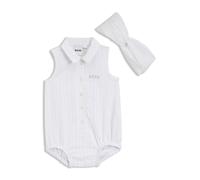 BOSS Bodi para bebé en tejido de sirsaca con diadema a juego - StyleJ53058/10P01M, J53058 Blanco 74