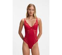 BOSS Body con detalle de encaje y colgante con monograma Double B - StyleBODYSUIT_BLOSSOM, 50556199 Rojo XS