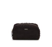 BOSS Bolsito pequeño de ante sintético con logo en tono dorado - StyleSandy SM Pouch SH, 50573412 Marrón oscuro pcs.