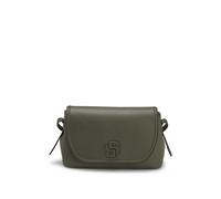BOSS Bolso cruzado de piel sintética granulada con monograma Double B - StyleAnett Flap Crossbody, 50567599 Verde oscuro pcs.
