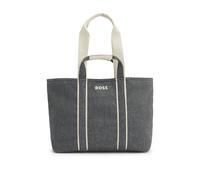 BOSS Bolso tote de tejido reciclado con logotipo en contraste - StylePalmah TOTE WL, 50552483 Gris oscuro pcs.