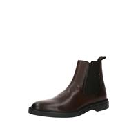 BOSS Botines Chelsea en piel de napa con detalle de rayas de la marca - StyleCalev_Cheb_ltfb, 50552527 Marrón oscuro 45