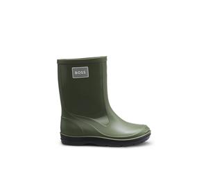 BOSS Botas de agua con insignia de logo de goma para niños - StyleJ52581/09B26, J52581 Verde oscuro 22