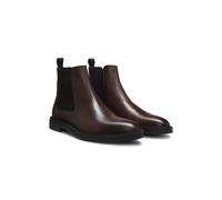 BOSS Botines Chelsea en piel de napa con detalle de rayas de la marca - StyleCalev_Cheb_ltfb, 50552527 Marrón oscuro 40