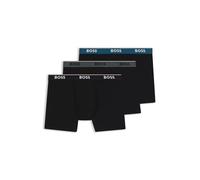 BOSS BoxerBr 3P Power - Juego de tres boxers largos de algodón elástico con logotipos, Divers968, L