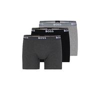 BOSS BoxerBr 3P Power - Juego de tres boxers largos de algodón elástico con logotipos, Gris 061, 4X-Large