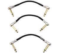 BOSS BPC-4-3 - PAQUETE DE TRES, 10 cm- Compacto cable de conexión con conectores planos ultrafinos para pedaleras
