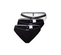 BOSS Paquete de tres braguitas de algodón elástico con logo en la cintura - Style3P BRIEF, 50510016 Blanco / Negro L