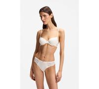 BOSS Braguitas de encaje con detalles plisados de malla y colgante dorado - StyleTHONG_BLOSSOM, 50556195 Blanco XL