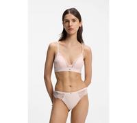 BOSS Braguitas de encaje con detalles plisados de malla y colgante dorado - StyleTHONG_BLOSSOM, 50556195 Rosa claro L