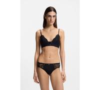 BOSS Braguitas de encaje con detalles plisados de malla y colgante dorado - StyleTHONG_BLOSSOM, 50556195 Negro XL