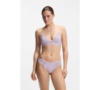 BOSS Braguitas de encaje con detalles plisados de malla y colgante dorado - StyleTHONG_BLOSSOM, 50556195 Luz púrpura XL