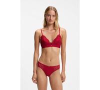BOSS Bralette de encaje de gran calidad con detalles plisados de malla - StyleTRIANGLE_BLOSSOM, 50556193 Rojo XL