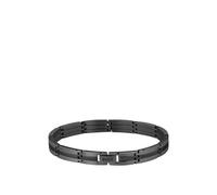 BOSS Brazalete a rayas de acero inoxidable negro con cierre de logo - StyleBROOKS, HB1580804 Gris oscuro pcs.
