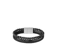 BOSS Brazalete con cuentas de ojo de tigre y piel negra trenzada - StyleSPHERE MIXED, HB1580786 Negro pcs.