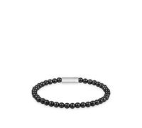 BOSS Brazalete de cuentas de hematita con logo en el cierre - StyleSPHERE BEADS, HB1580789 Negro M