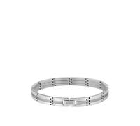 BOSS Brazalete en tono plateado con rayas y logo en el cierre - StyleBROOKS, HB1580803 Tono plateado pcs.