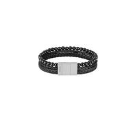 BOSS Brazalete con cuentas de ojo de tigre y piel negra trenzada - StyleSPHERE MIXED, HB1580786 Negro pcs.