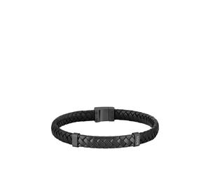 BOSS Brazalete negro de piel trenzada con herraje de espiga - StyleTAILORED, HB1580676 Negro M