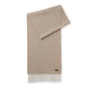 BOSS Bufanda de doble cara en lana con etiqueta con logo - StyleNaster_Re_35*180, 50572414 Marrón claro pcs.