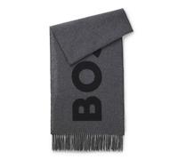 BOSS Bufanda de jacquard de mezcla de lana confeccionada en Italia - StyleRikard_35*180, 50527099 Gris pcs.