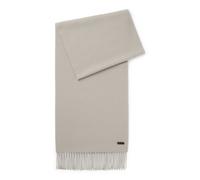 BOSS Bufanda de lana elaborada en Italia con parche de logo - StyleNaster_35*180, 50517218 Marrón claro pcs.