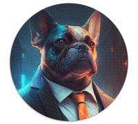 Boss Bulldog - Rompecabezas Redondo de 1000 Piezas para Adultos, Juego Familiar Creativo y decoración del hogar, Adolescentes, 67,5 x 67,5 cm