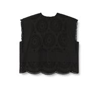 BOSS Blusa regular fit en algodón con bordado y detalles plisados - StyleC_Bredy, 50538349 Negro 44