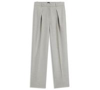 BOSS Pantalones de pernera recta en franela elástica jaspeada - StyleC_Taflong, 50547679 Gris claro 34